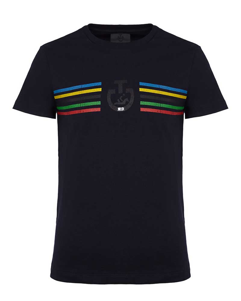 T-shirt à manches courtes bleu marine aveces junior unisexe - Cavalleria Toscana