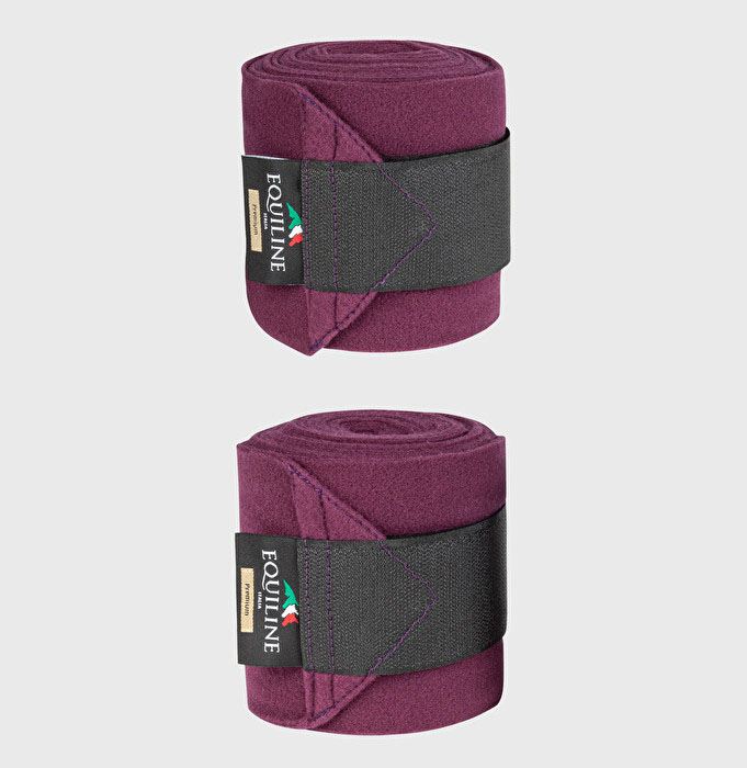 Pack of 2 purple fleece work bandages for horse - Necus - Equiline
