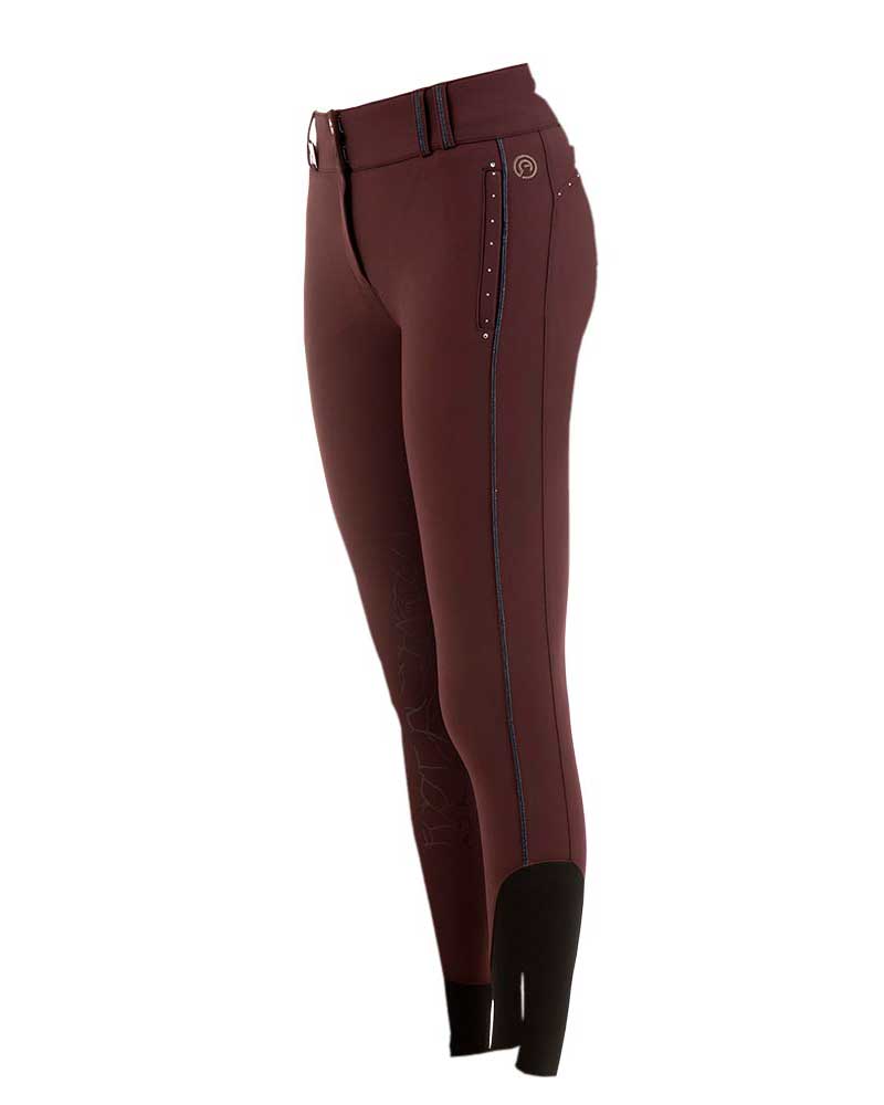 Pantalones de montar a caballo burdeos (tawny port) (grip culera) para mujer - ANKY