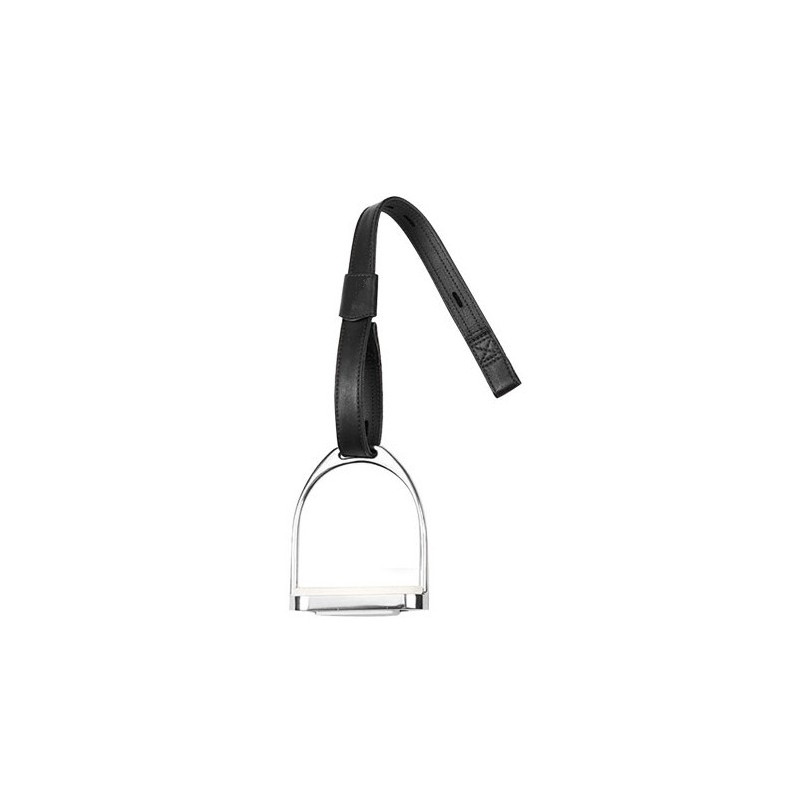 Black Leather Stirrup Actions Without Buckle - Iquus