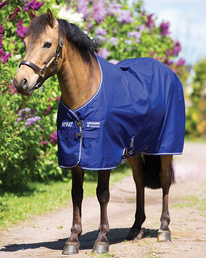 Manta impermeable de exterior (600D 200g) azul oscuro para pony - Hero - AMIGO