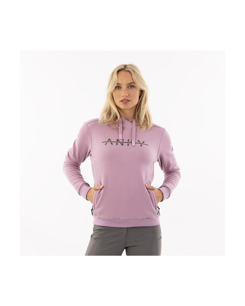 Sudadera color rosa palo (Lavender Herb) con capucha para mujer - ANKY