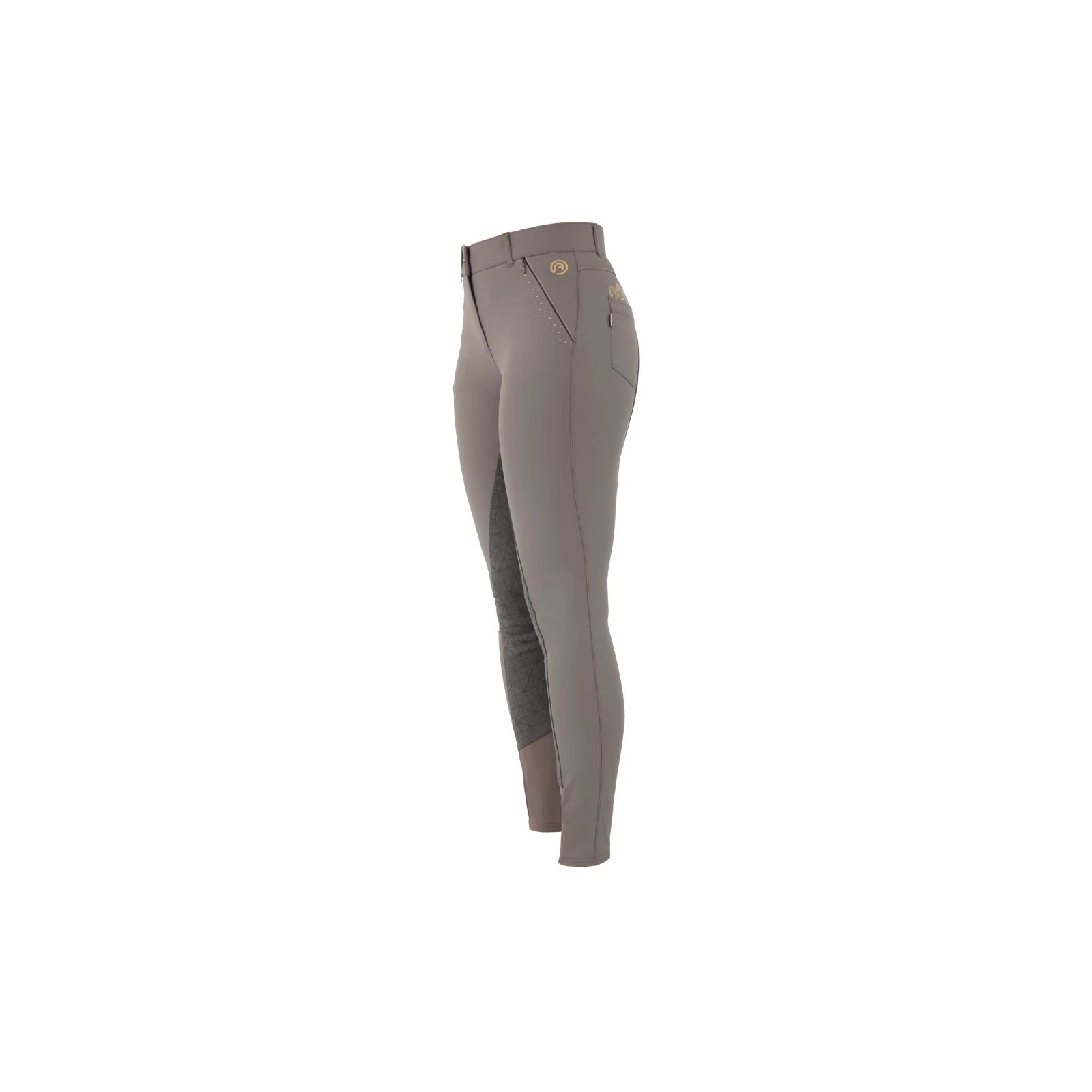 Gray Riding Breeches with Mini Studs and Full Grip for Women - Anky