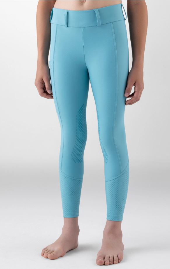 Leggings bleu aigue-marine full grip avec poche pour el movil junior Gingef - Equiline