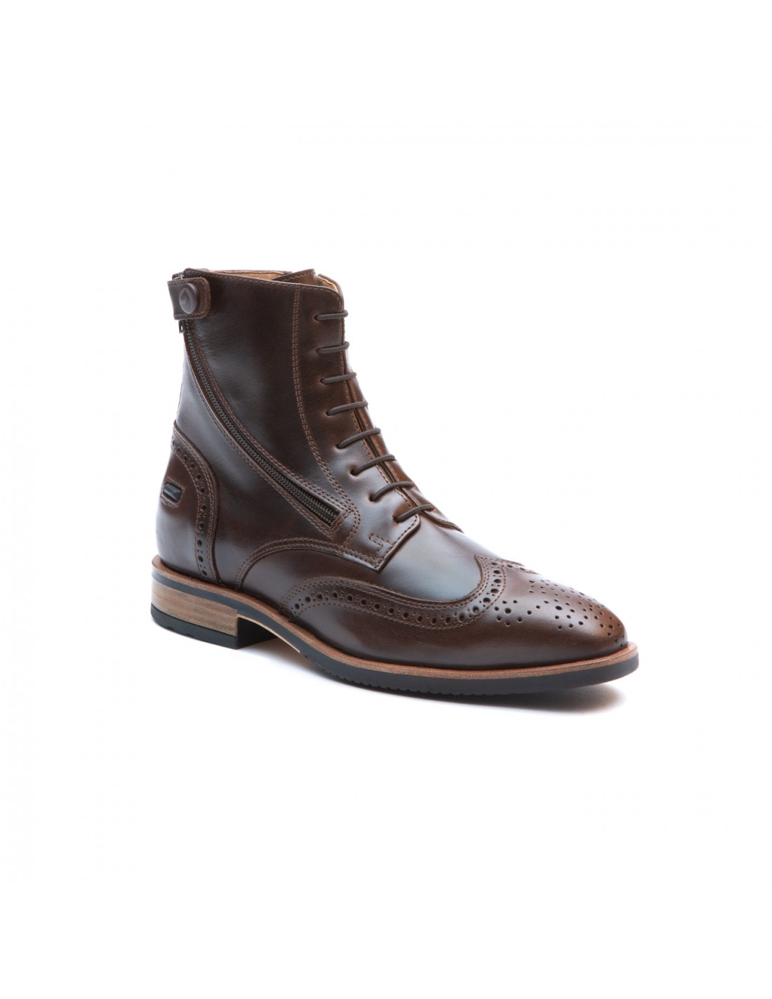 Bottines marron foncé en cuir pour l'équitation avec fermeture éclair latérale Vienna - Chester