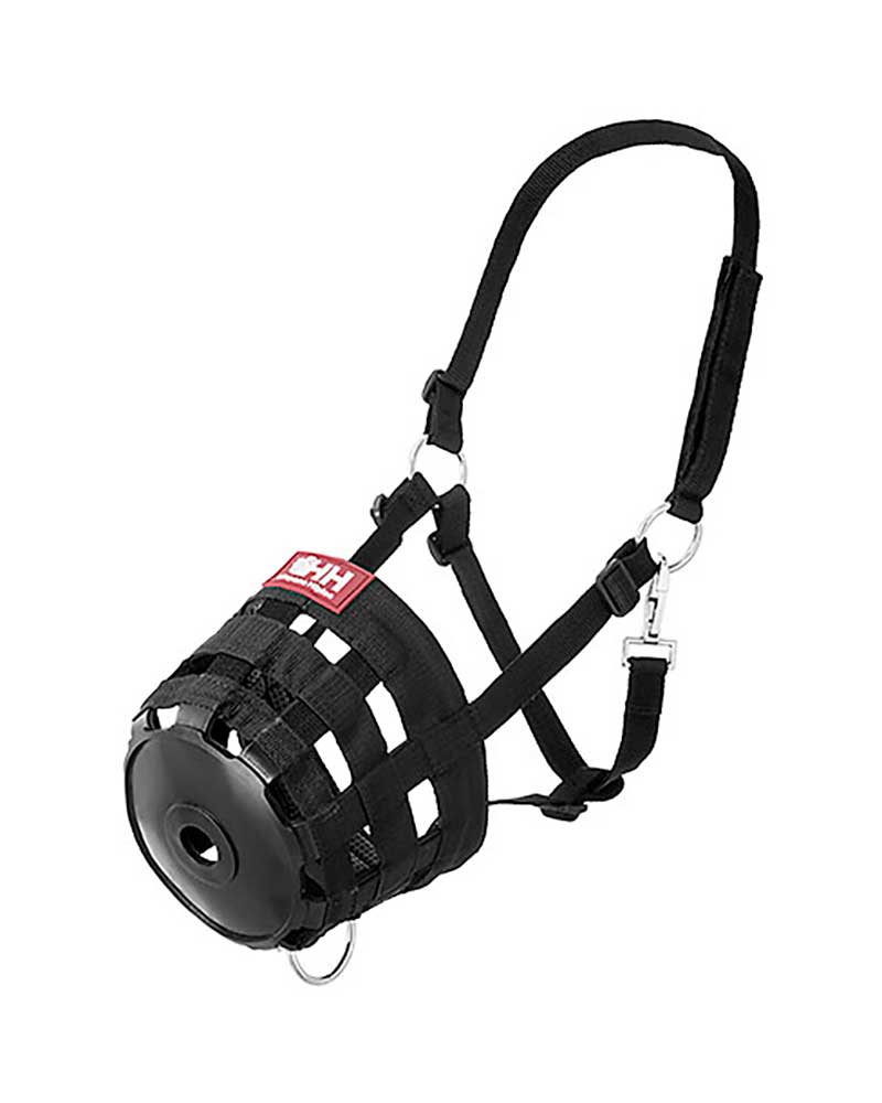 Bozal de nylon negro para caballo - Hispano Hípica
