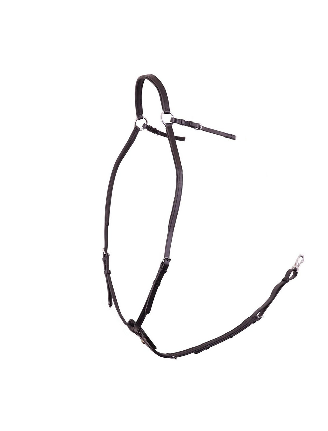 Black five-point breastplate with elastics for horse saddle - BR