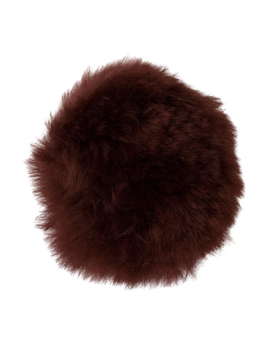 Round brown shearling noseband protector with velcro - BR