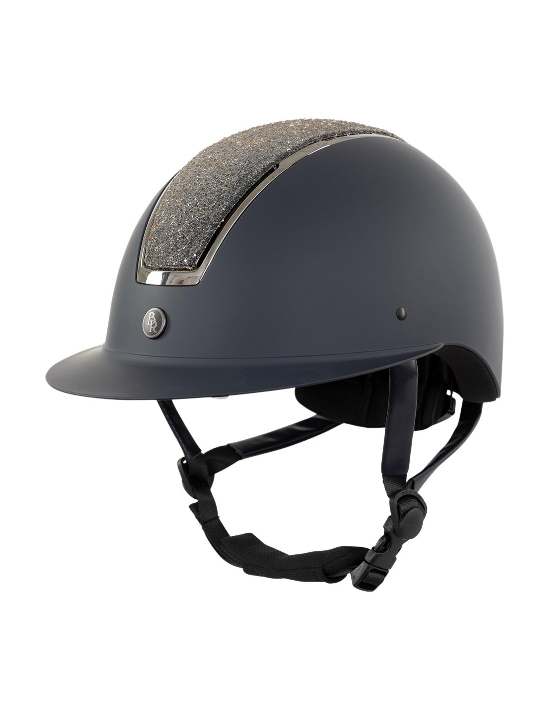 Casco para montar a caballo azul marino mate y brillantes Omega Glamourous - BR