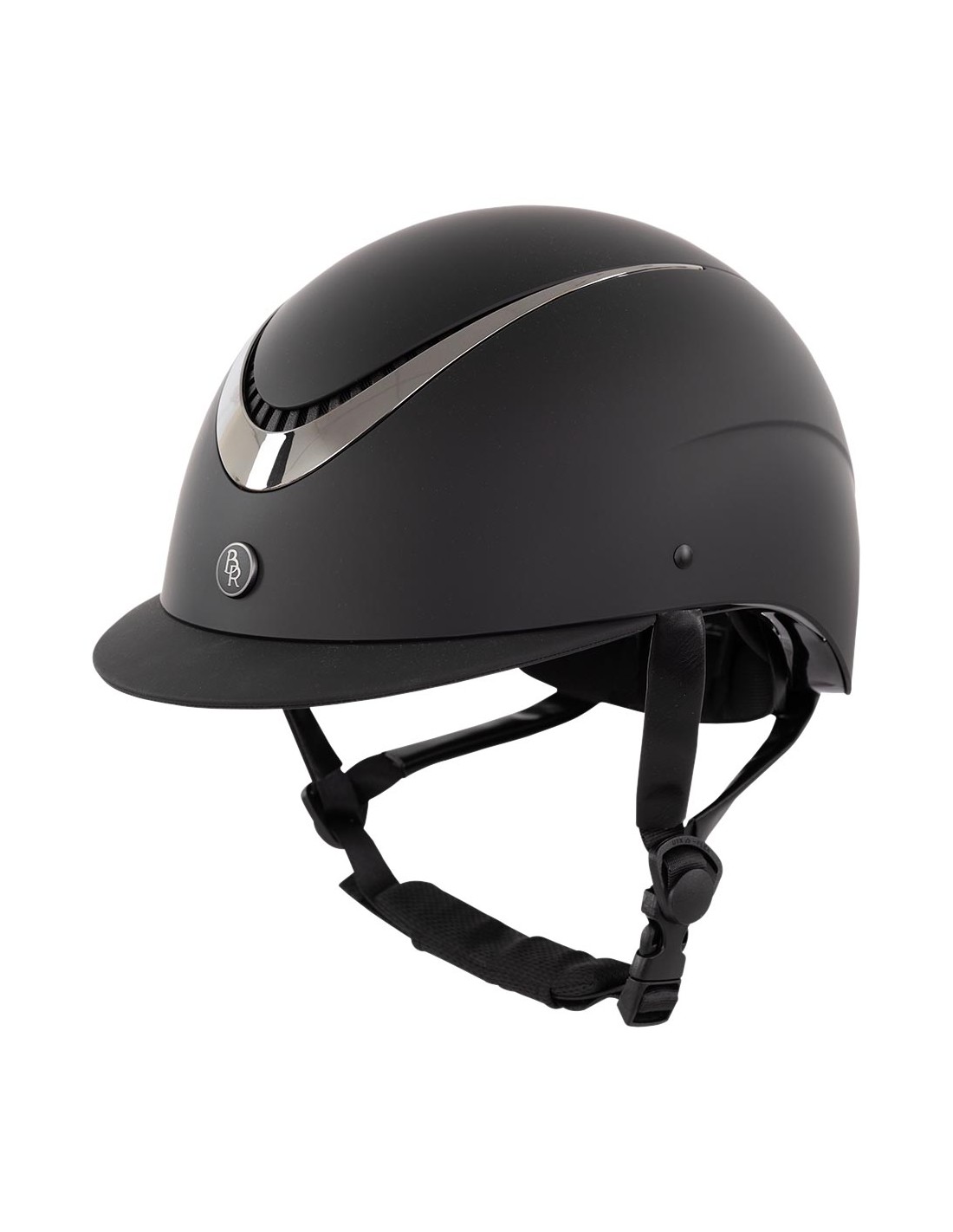Casque d'équitation noir mat et détails argentés Thèta Pintado - BR