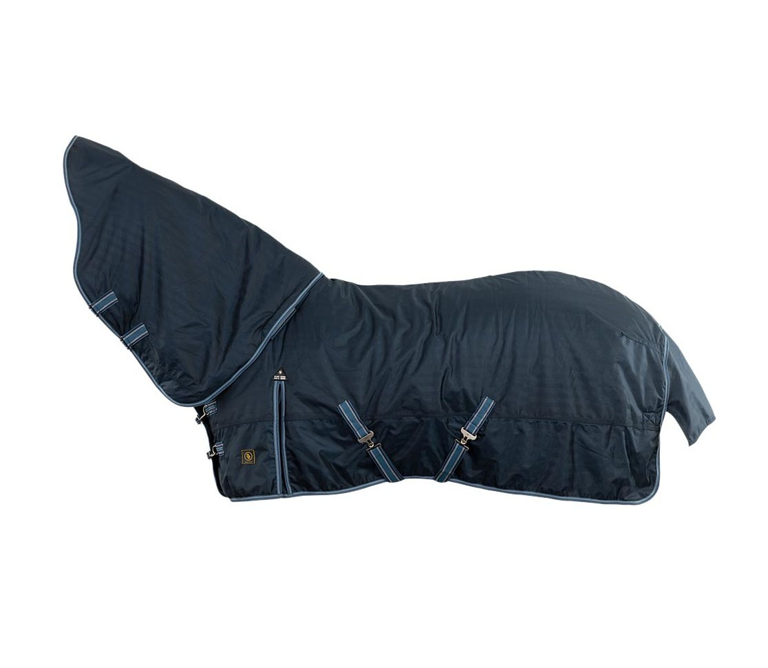 Navy blue winter blanket with horse collar - BR