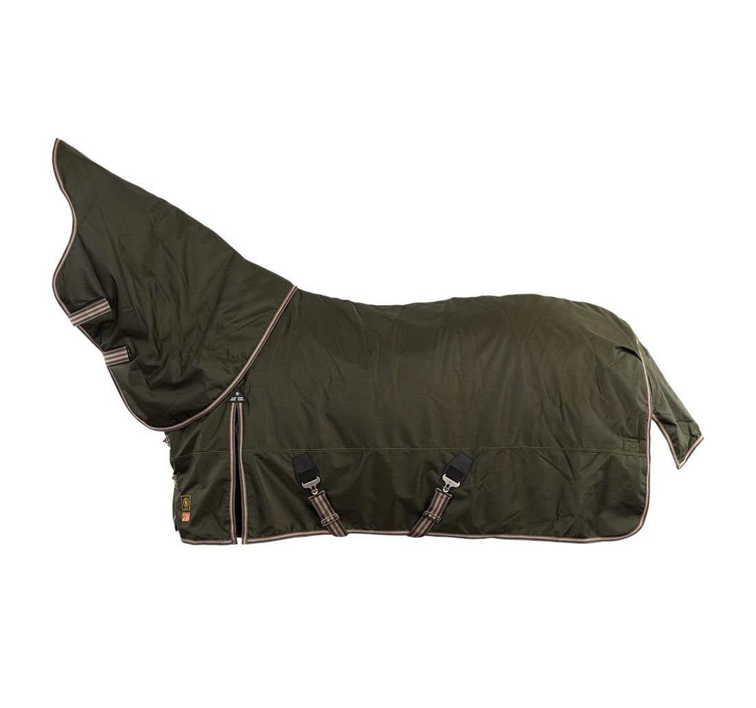 Green winter blanket with horse collar - BR