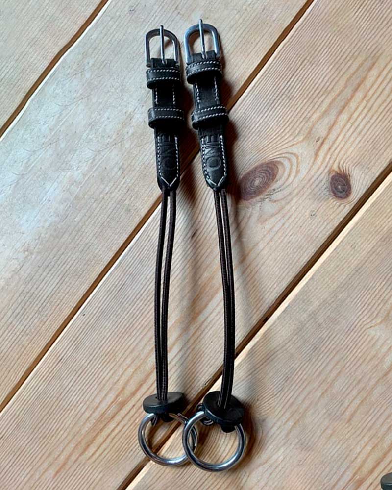 Par de carrilleras para elevador de cuero y nylon negro para caballo y pony - Colección ONE - Jump In