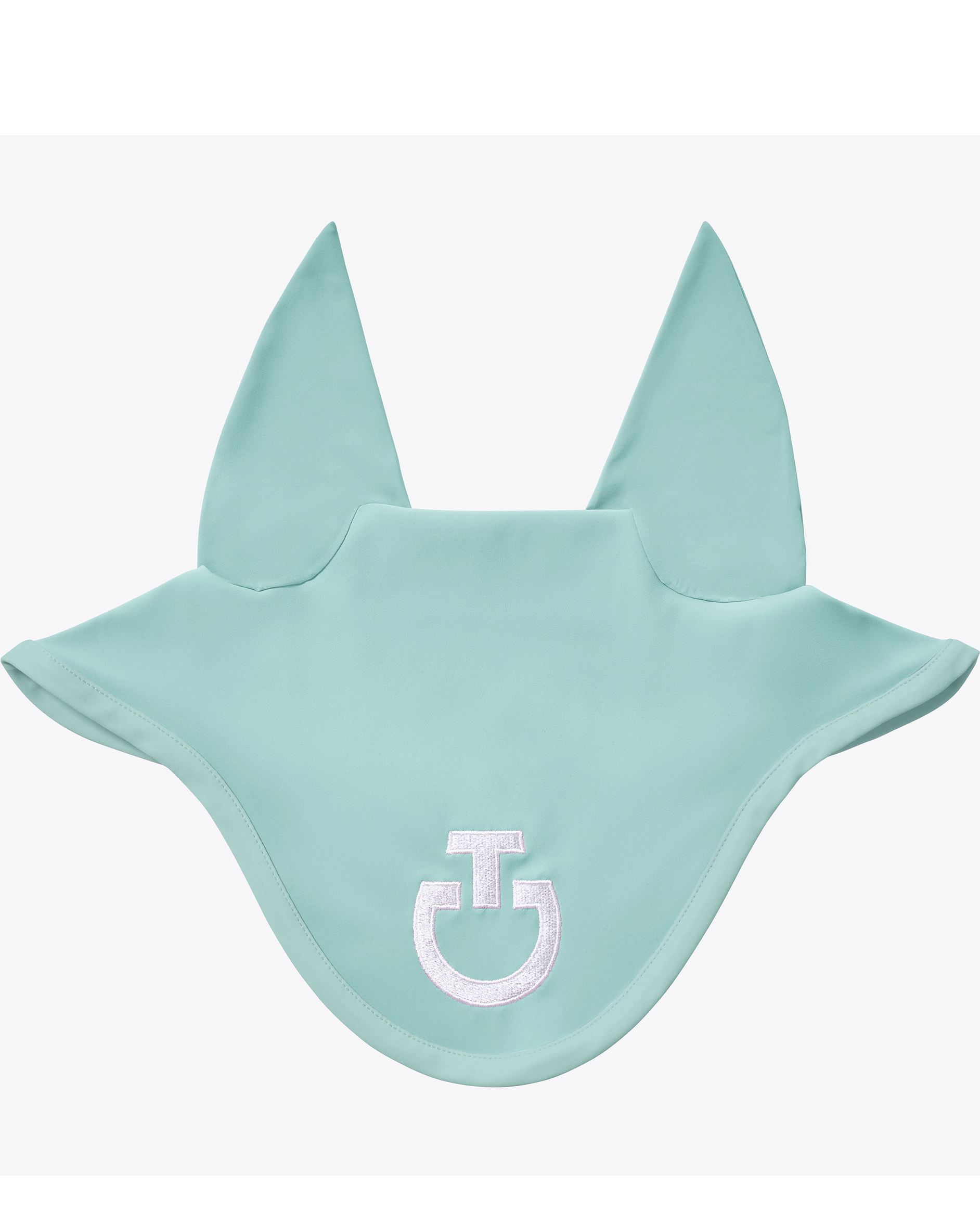 Bonnet vert clair avec le logo en blanc avec fines oreilles élastiques pour cheval et poney - Cavalleria Toscana