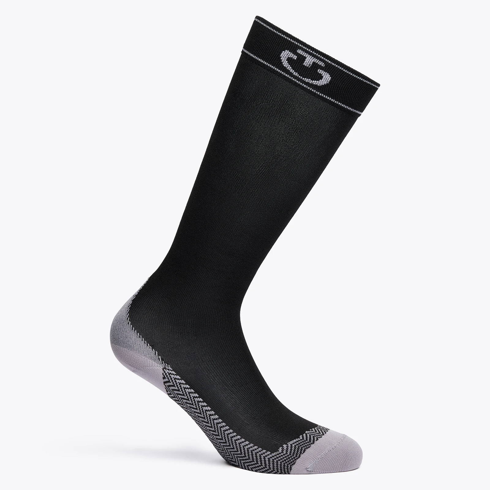 Thin black sports socks with gray logo - Cavalleria Toscana