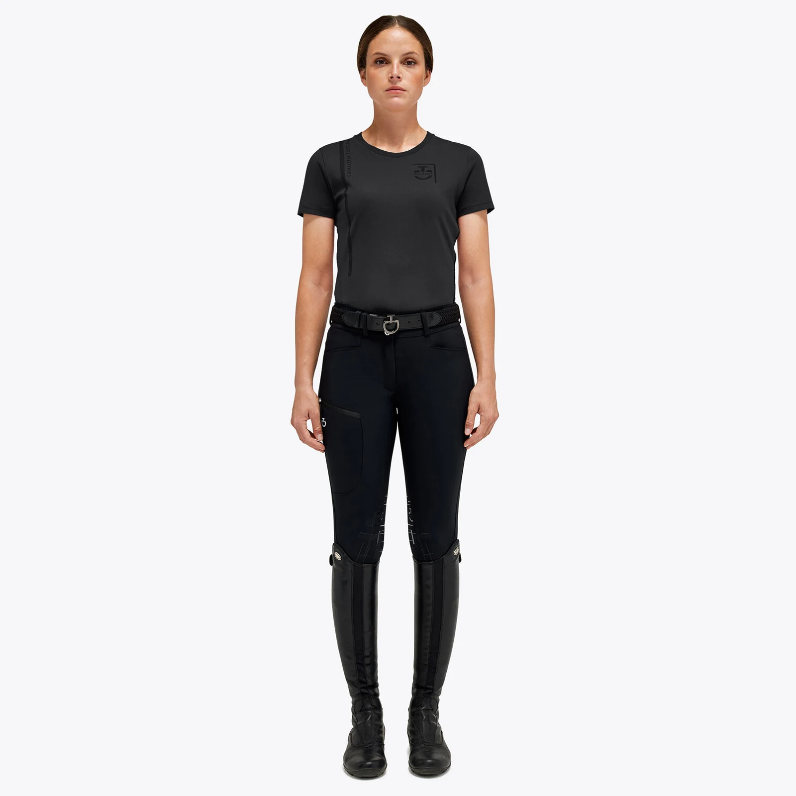 Black short sleeve t-shirt for women Academy - Cavalleria Toscana