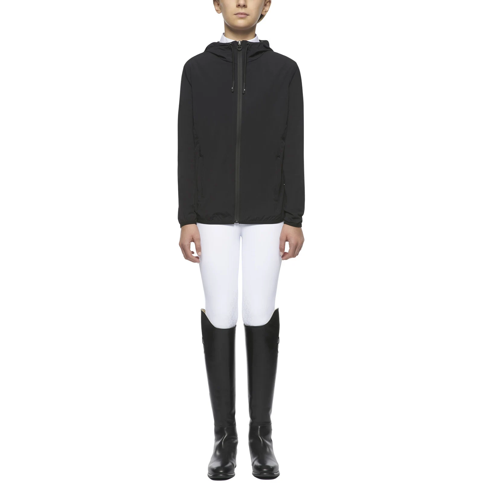 Unisex junior black waterproof windbreaker jacket - Cavalleria Toscana