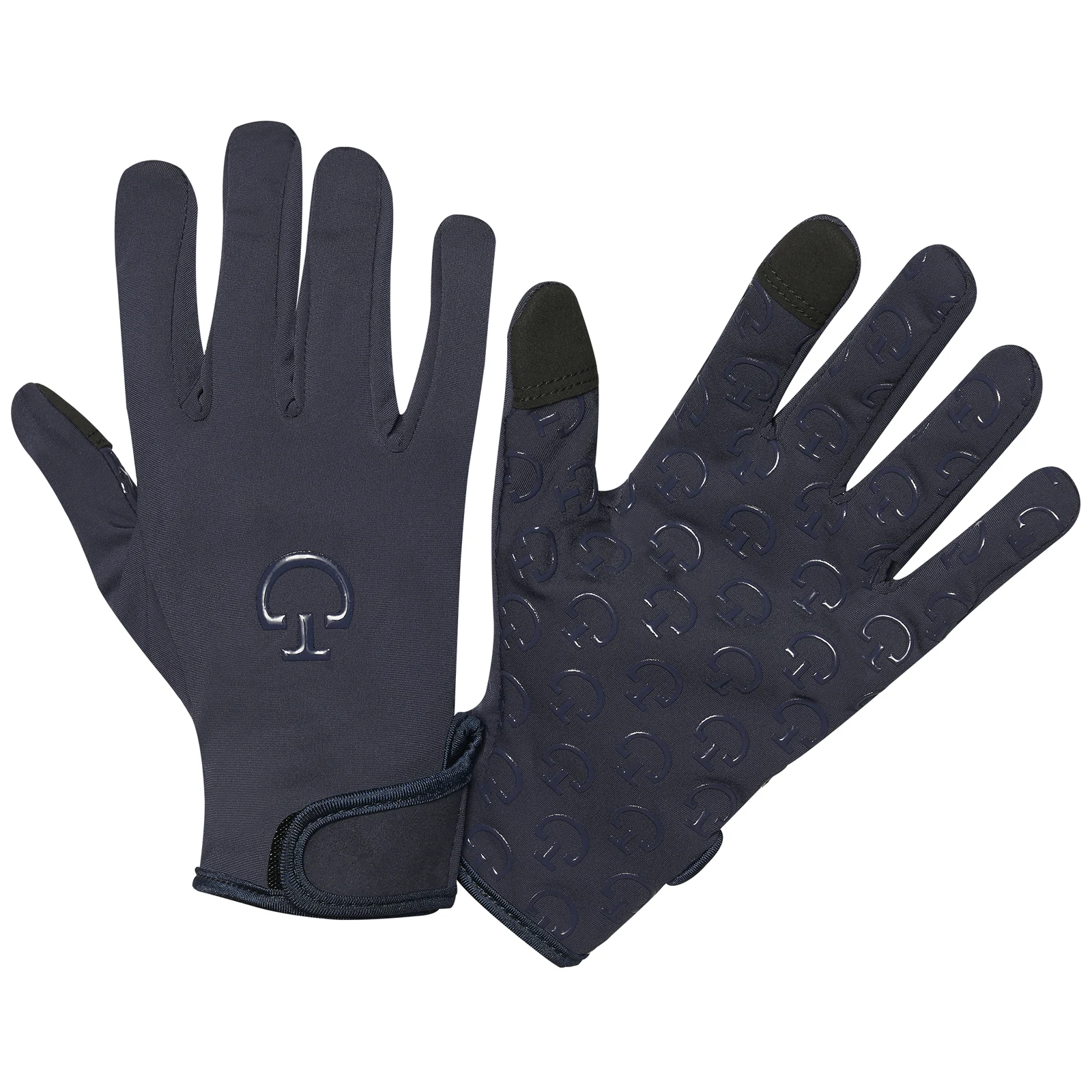 Guantes técnicos con grip azul marino de invierno para montar a caballo - Cavalleria Toscana