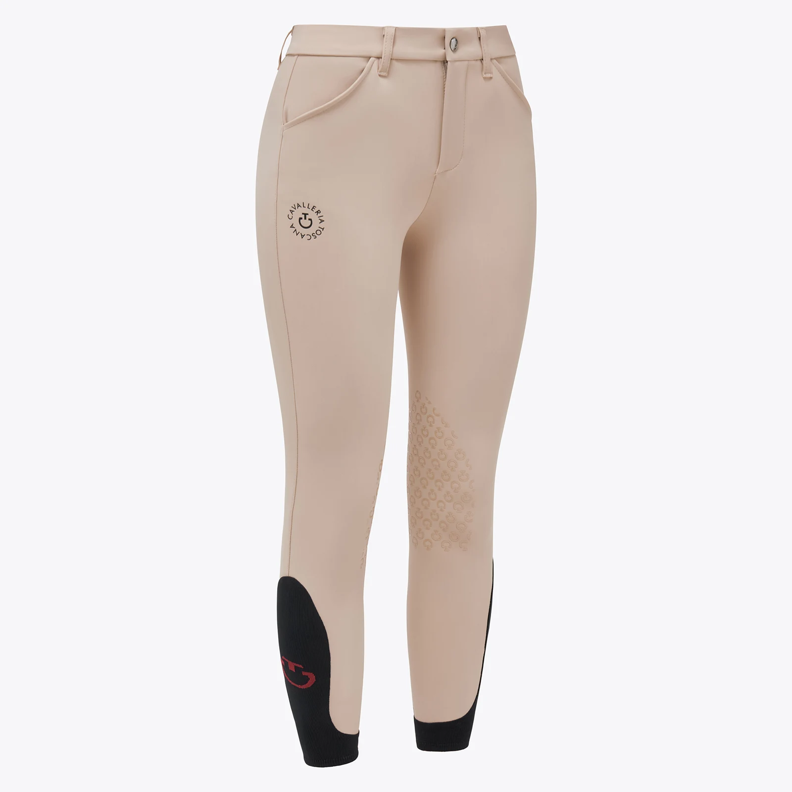 Pantalones beige con bolsillos y bordado (grip rodilla) junior unisex - Cavalleria Toscana