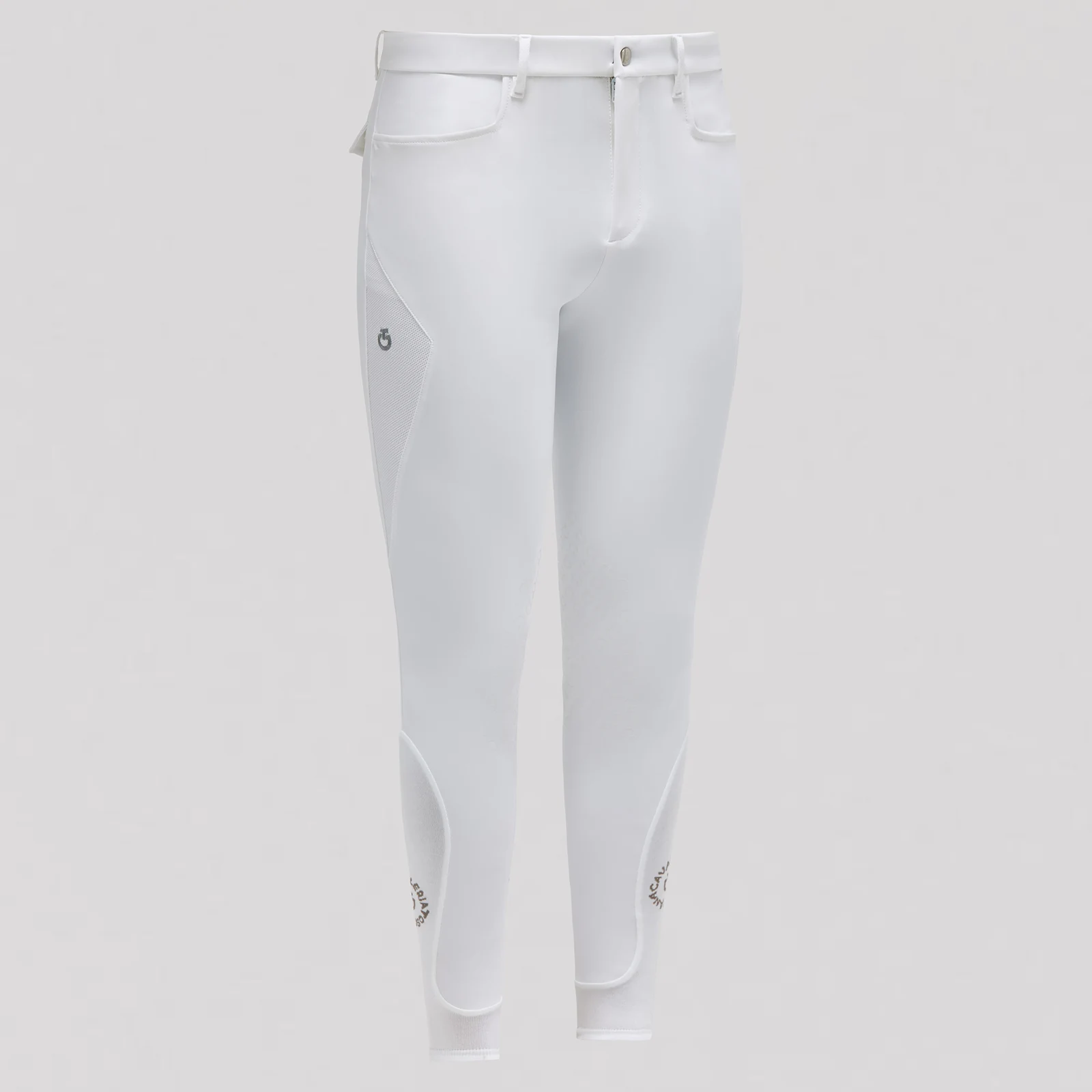 White horse riding pants (knee grip) with top ventilation for men - Cavalleria Toscana