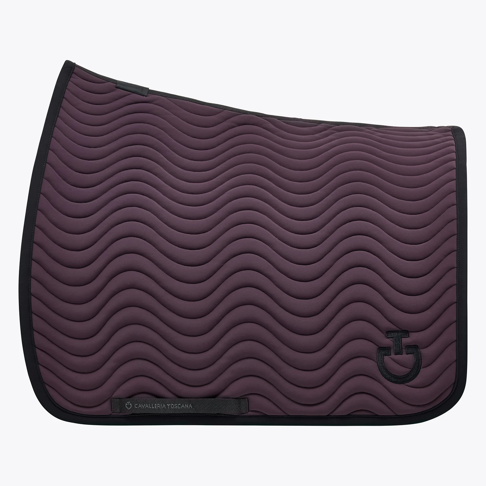 Sudadero de doma morado con logo bordado negro Costura ondulada - Cavalleria Toscana