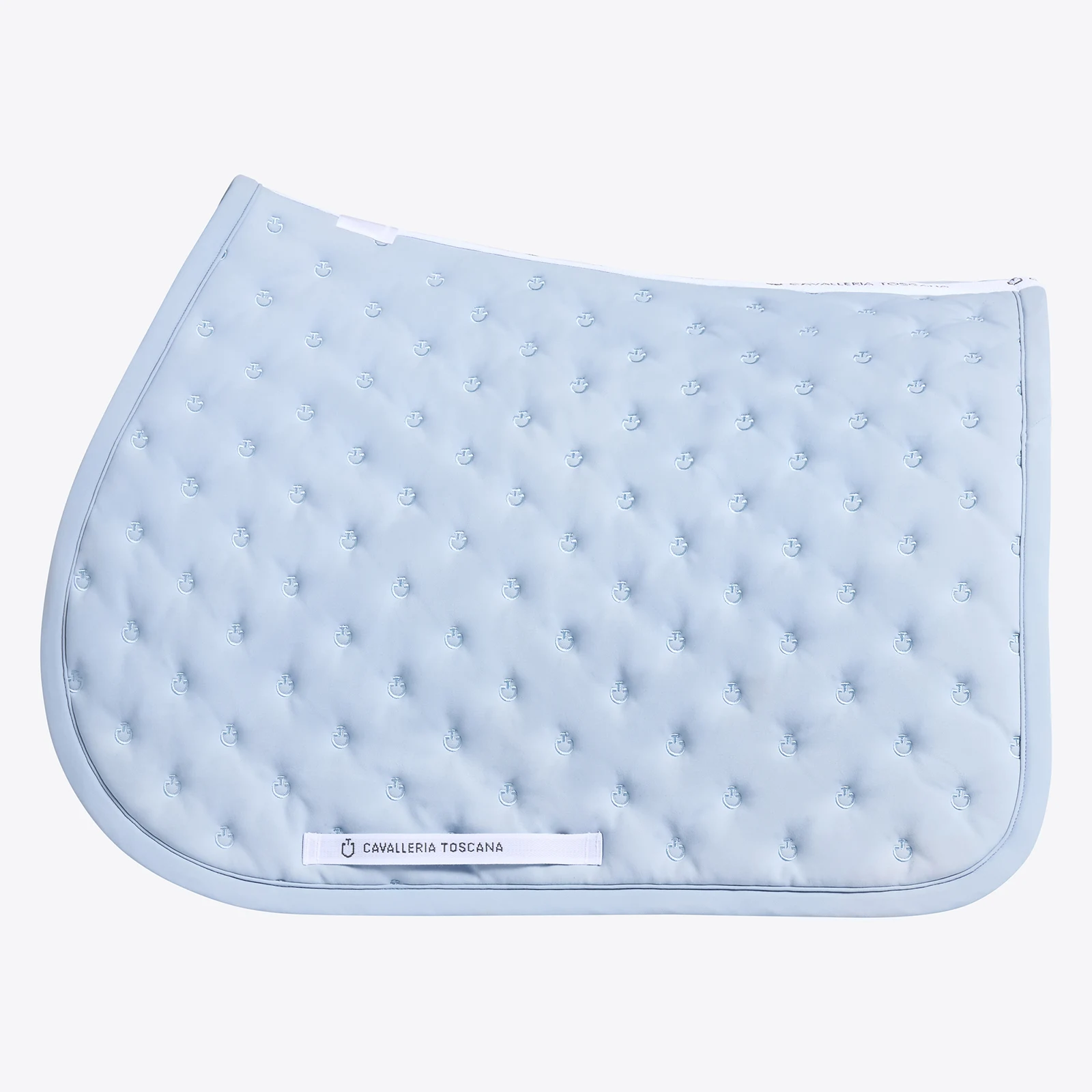 Sudadero de salto azul claro acolchado con micrologos bordados para caballo y pony - Cavalleria Toscana