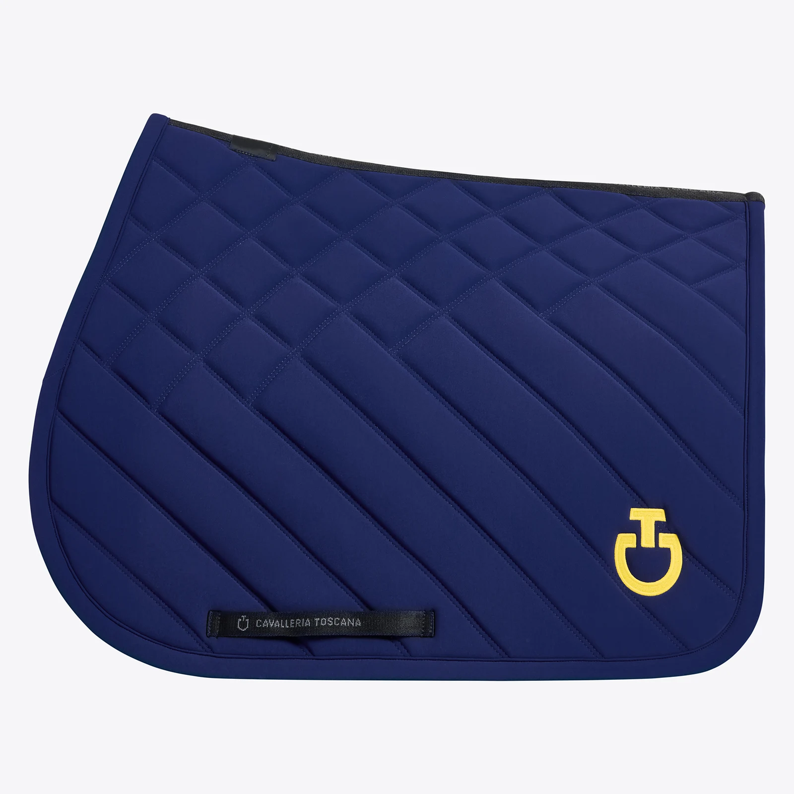 Sudadero de salto azul índigo con acolchado de rombos y líneas para caballo y pony Diamonds and Lines - Cavalleria Toscana