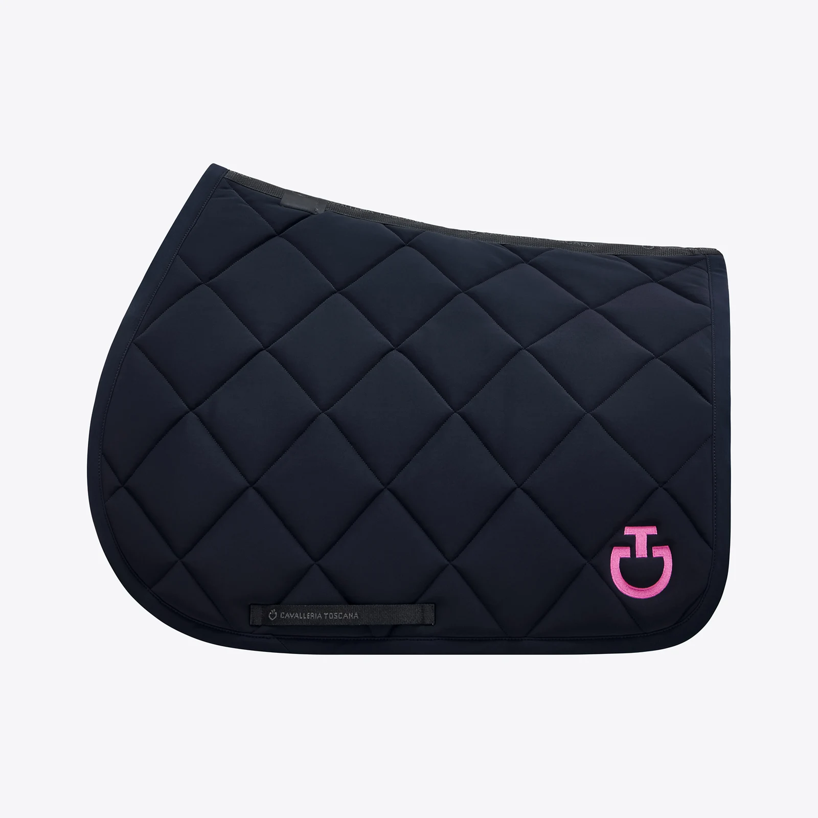 Sudadero de salto azul marino con bordado rosa Diamond quilted - Cavalleria Toscana