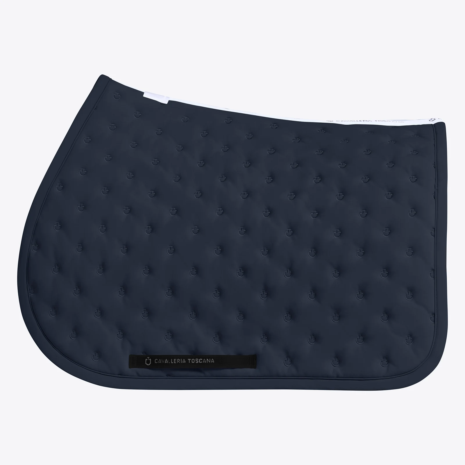 Sudadero de salto azul marino acolchado con micrologos bordados para caballo y pony - Cavalleria Toscana