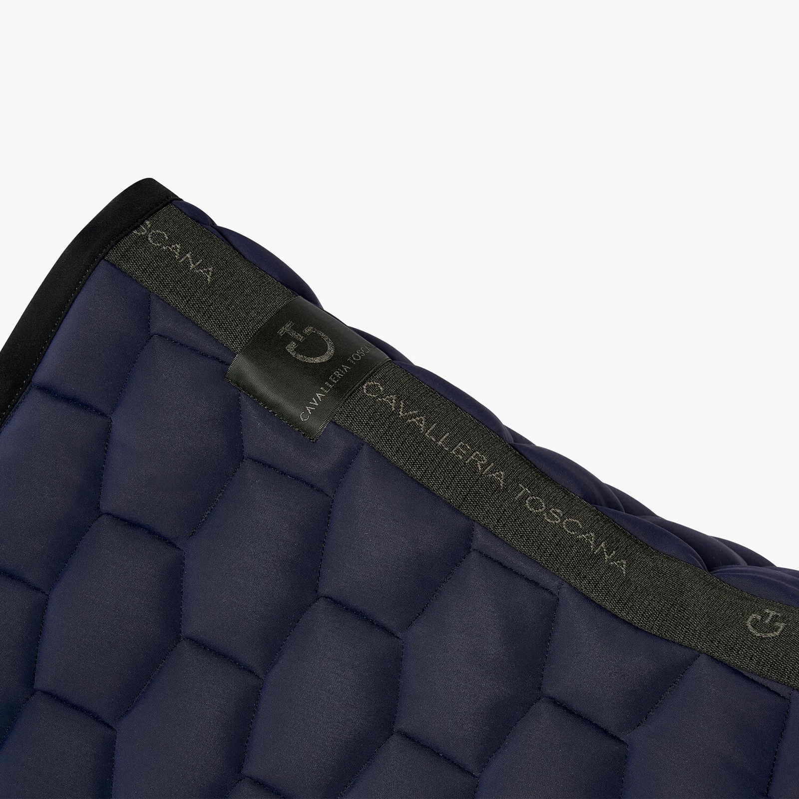 Blue and black saddle pad for horse and pony Geometric quilted - Cavalleria Toscana
