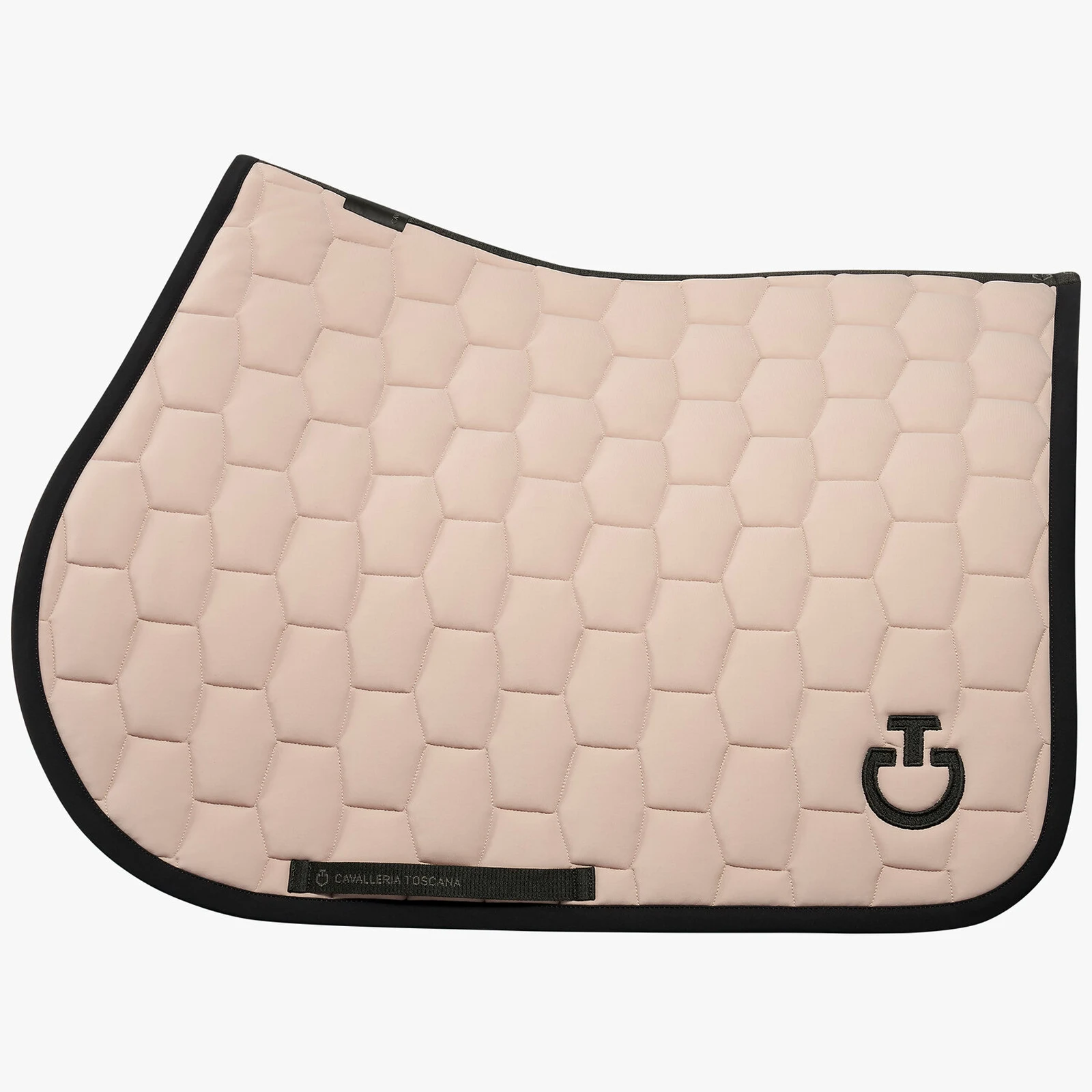 Beige and Black Jumping Saddle Pad for Horse and Pony Geometric Quilted - Cavalleria Toscana