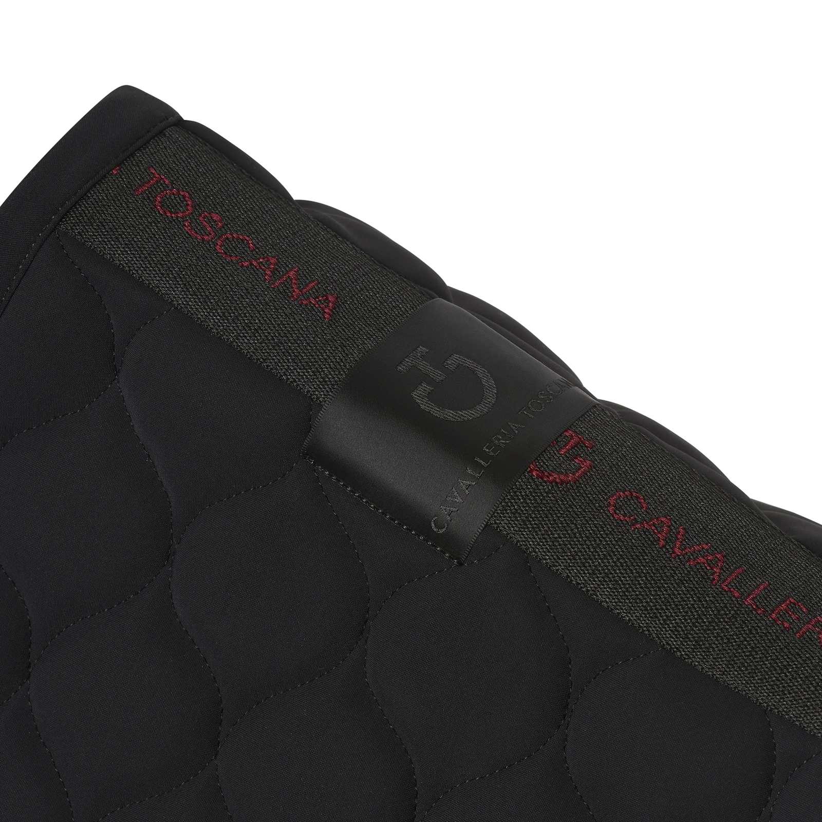 Sudadero de salto negro con logo bordado blanco para caballo y pony Costura circular - Cavalleria Toscana