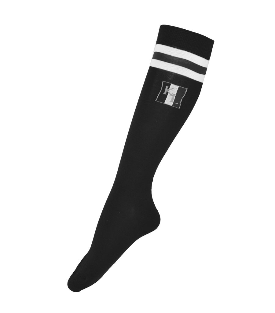 Black high top socks with gray and white stripes classic coolmax - Kingsland