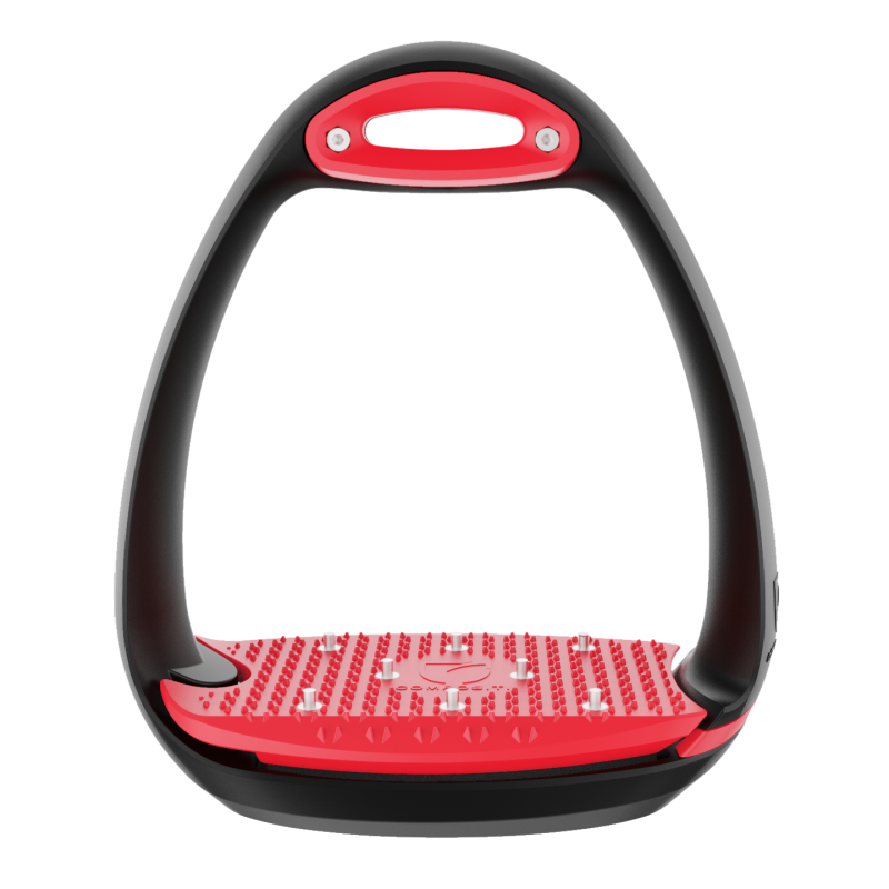 Black and red running boards model Eole PRO by Compositi