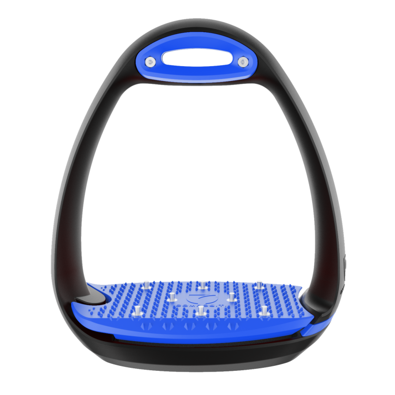 Black and blue running boards model Eole PRO by Compositi
