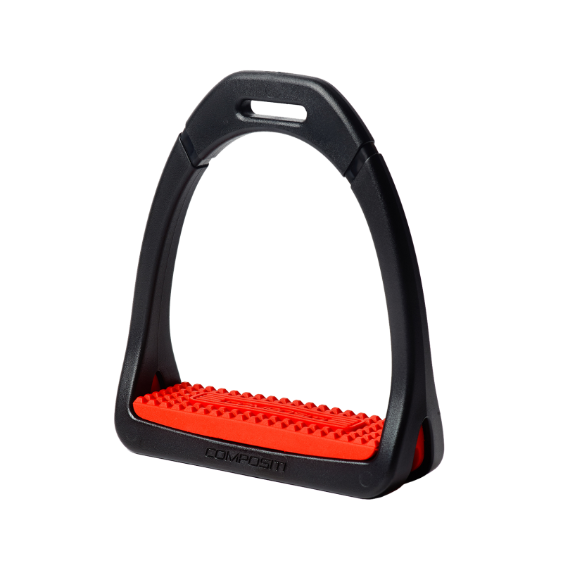 Black and red stirrups, premium child model by Compositi