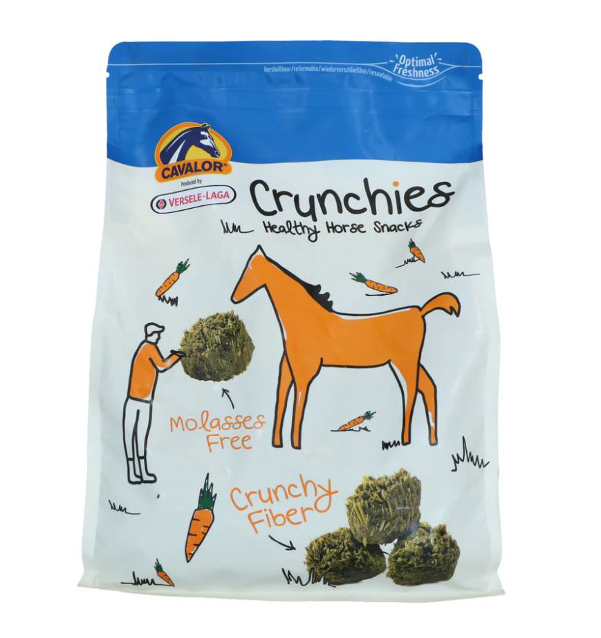 Snacks rich in fiber with carrot pieces and without molasses for horses (1.5kg) Crunchies - Cavalor