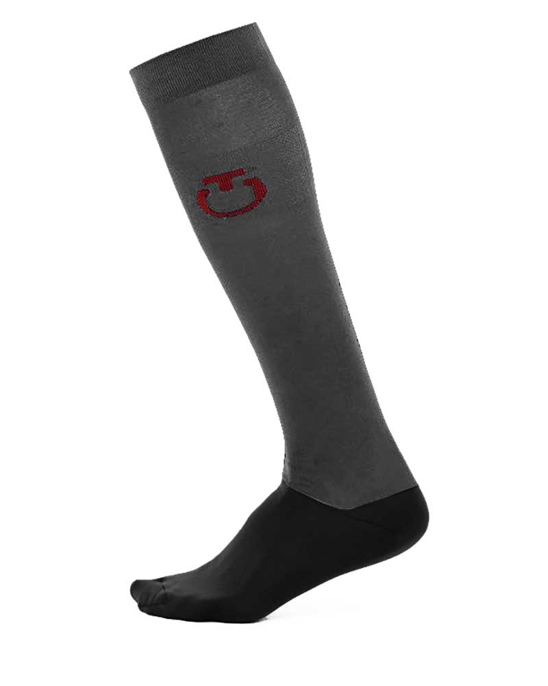Grey and Black Winter Knee-High Socks with Red Logo – Cavalleria Toscana