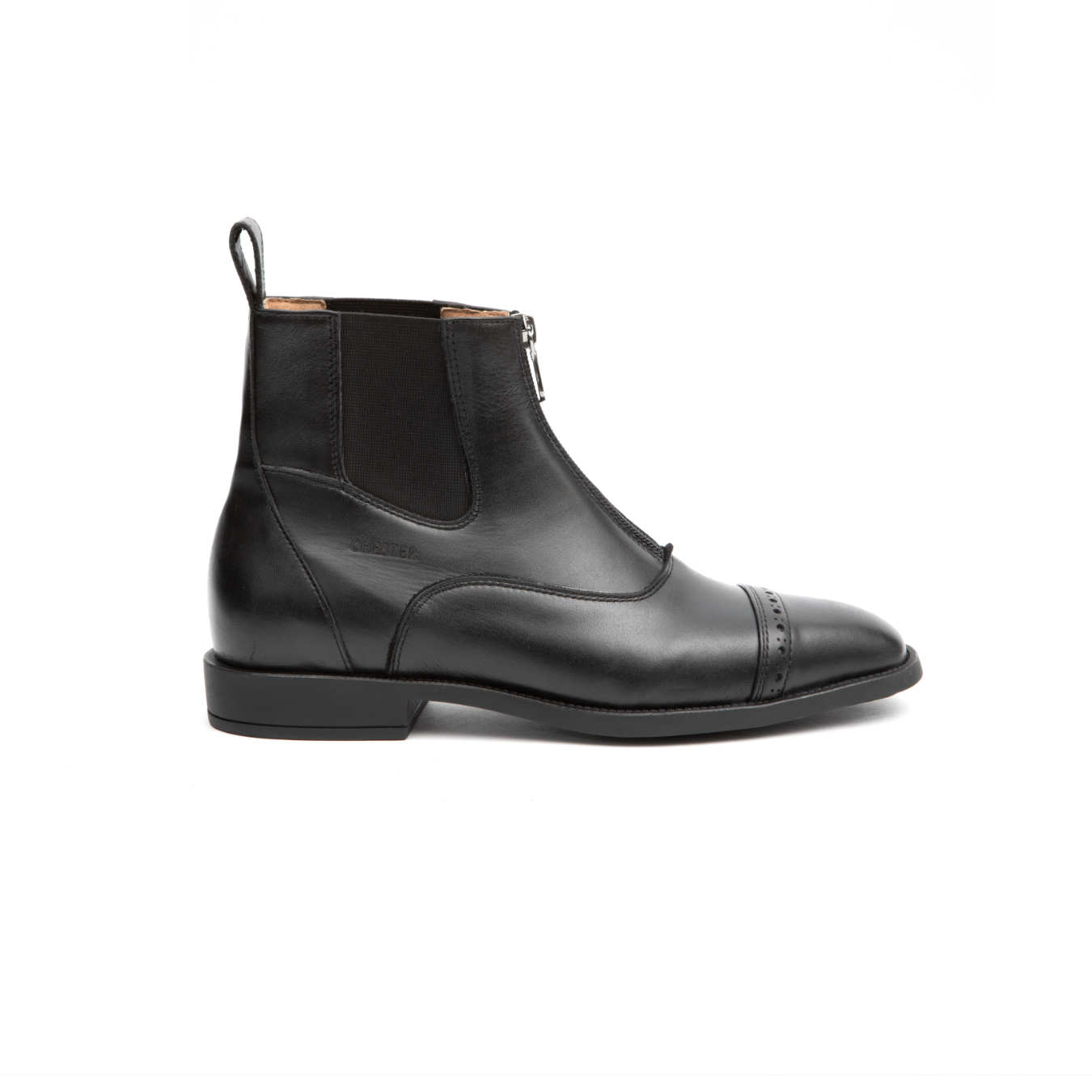 Bottines noirs en cuir pour l'équitation avec fermeture éclair avant- Devon Soft - Chester