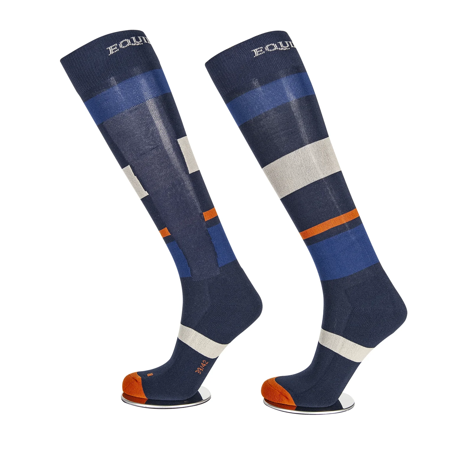 Calcetines Color azul marino con rayas unisex Stripe - Equiline