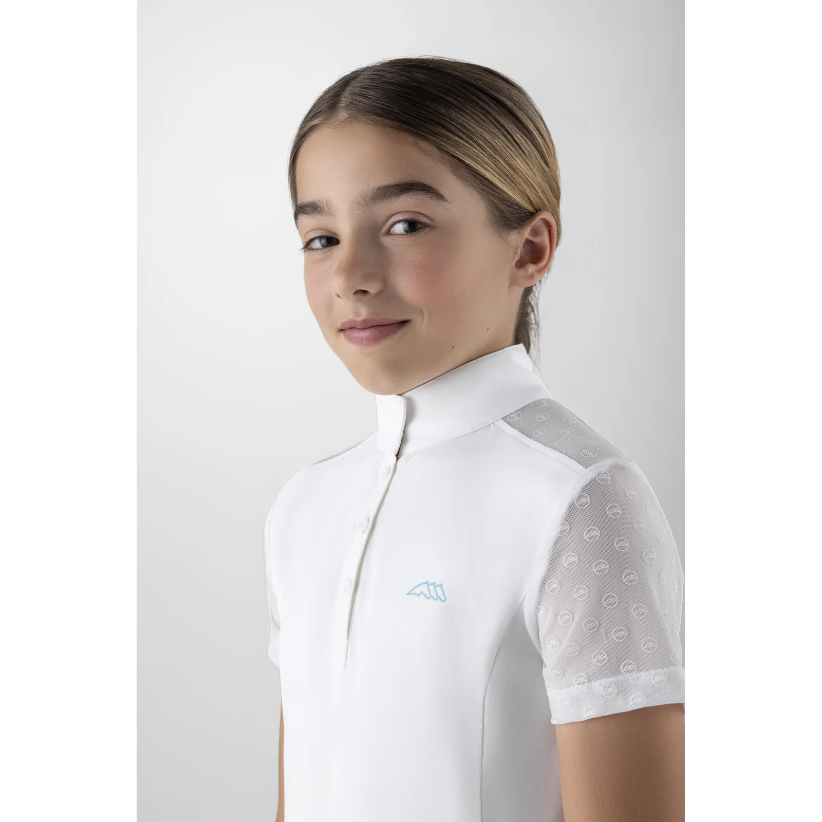 Girls’ White Short-Sleeve Show Polo – Giuv - Equiline