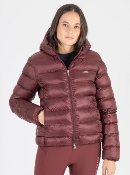Burgundy padded hooded coat for women - Cirec - Equiline