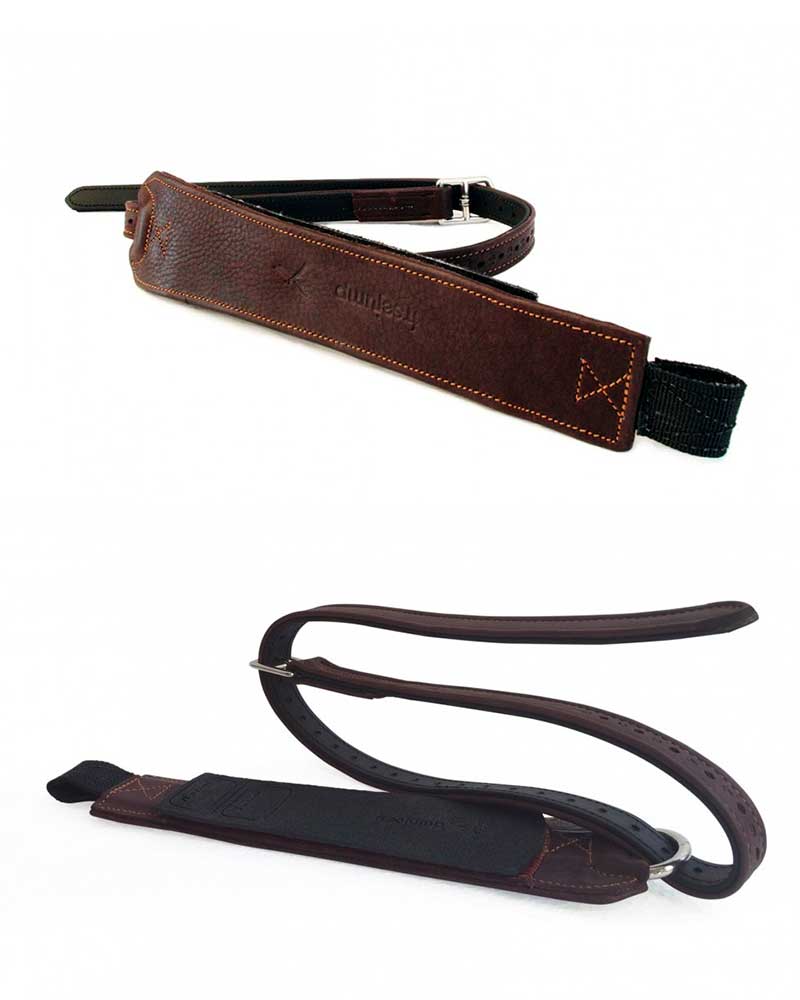 Dark brown leather loop stirrup leathers for horse Progrip - Freejump