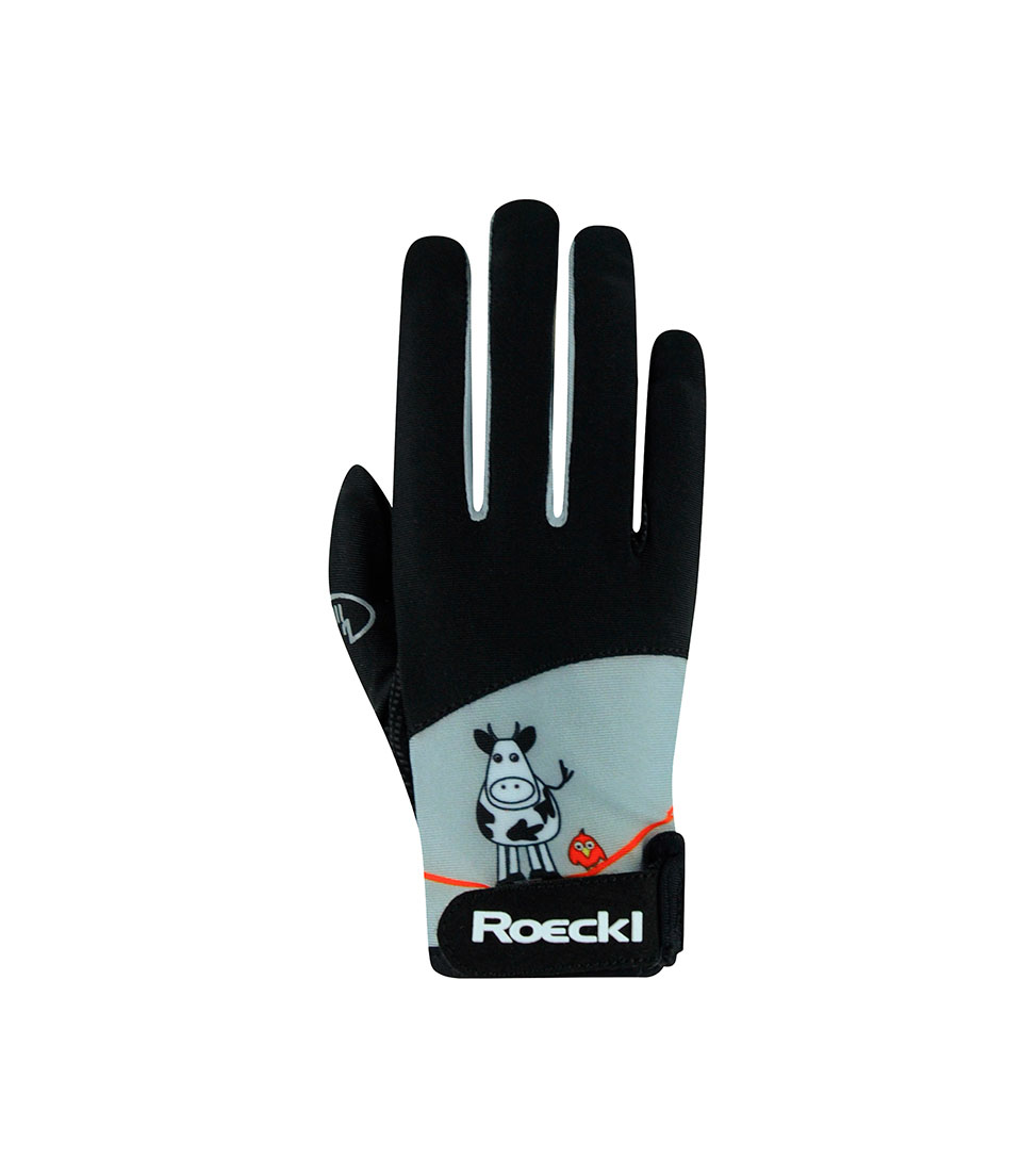 Guantes negros con dibujos para montar a caballo - Kansas - Roeckl