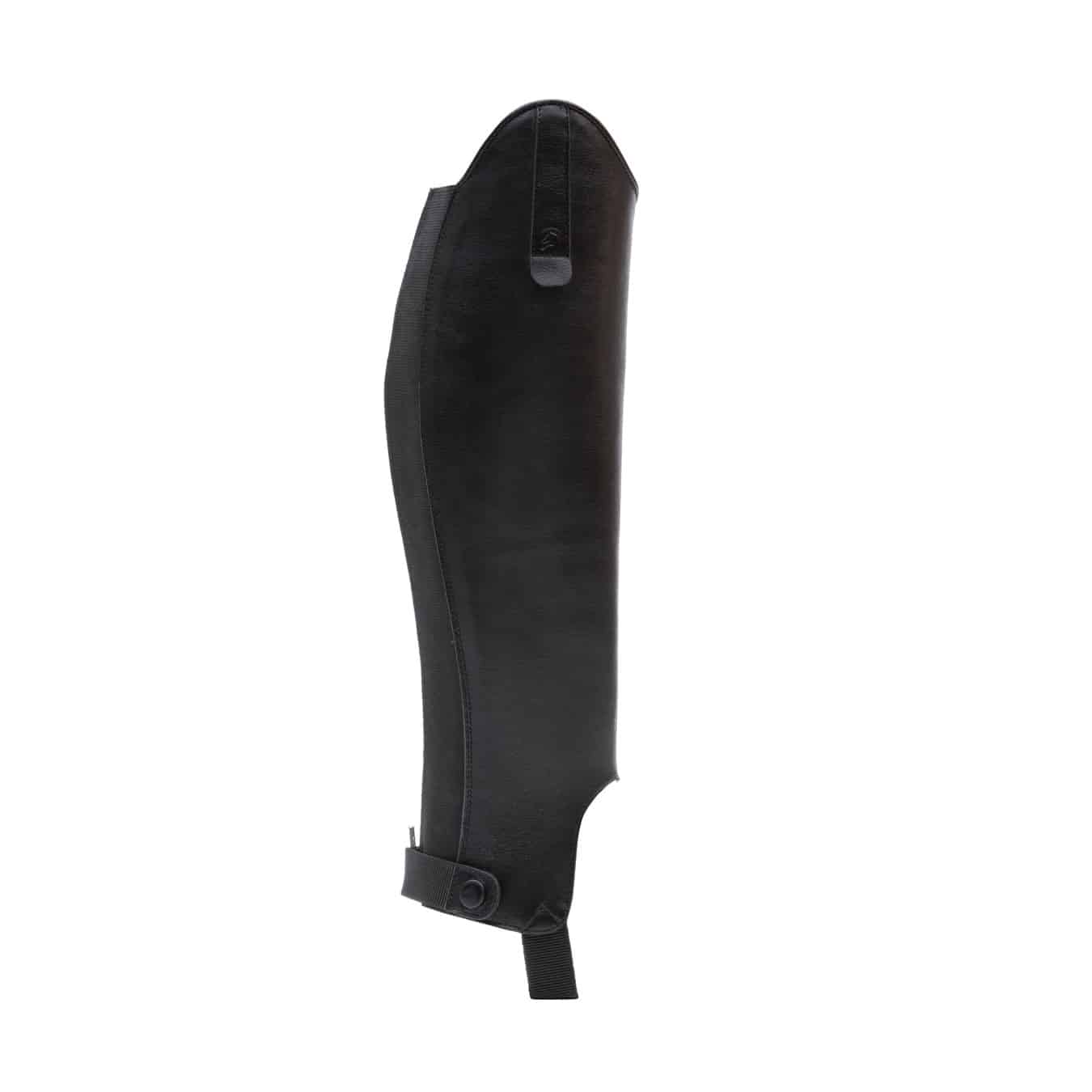 Mini-chaps noires en cuir pour l'équitation classiques avec élastique et avec fermeture éclair Classic soft - Chester