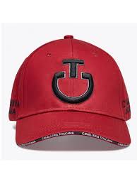 Red cap with black and gray embroidered logo - Cavalleria Toscana