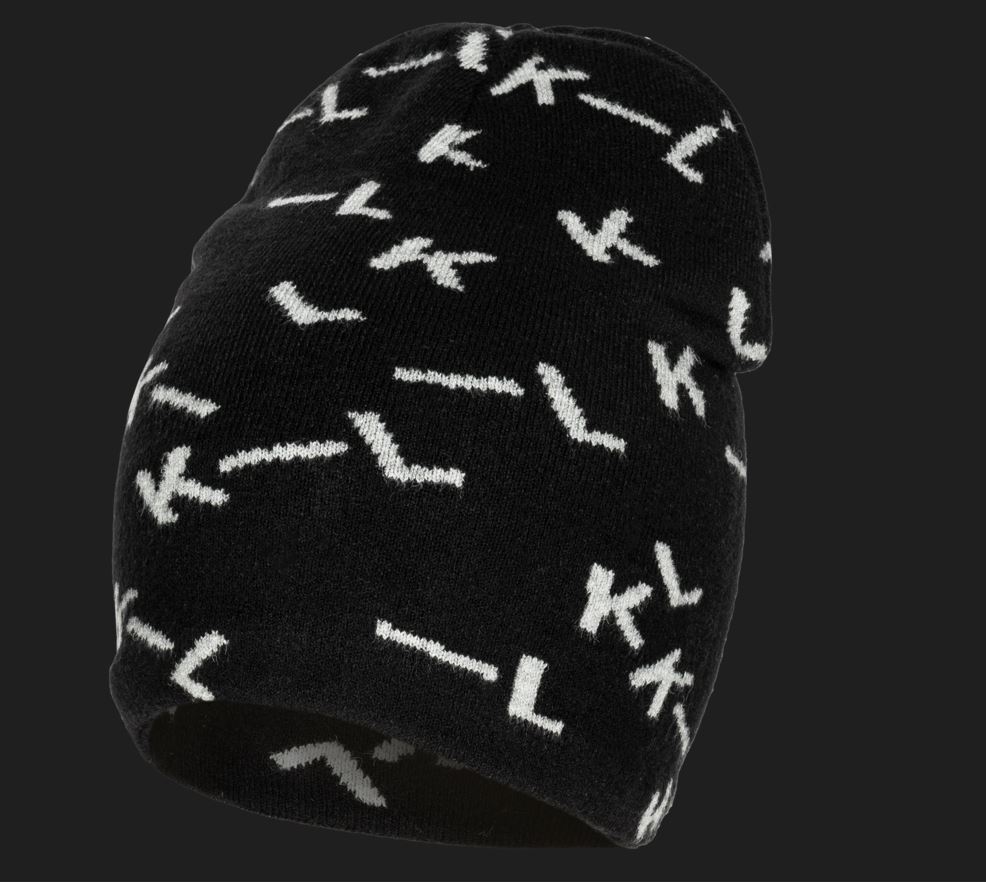 Fine black and gray knitted hat with fleece interior - KLgianni - Kingsland
