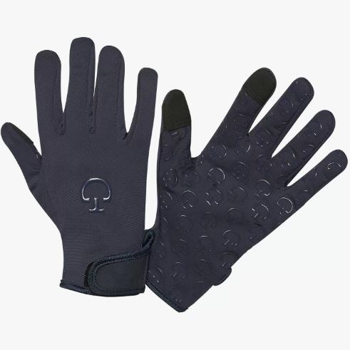 Technical gloves with navy blue winter grip for horse riding - Cavalleria Toscana