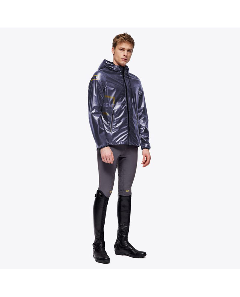 Chubasquero azul marino transparente unisex para lluvia con capucha - RG