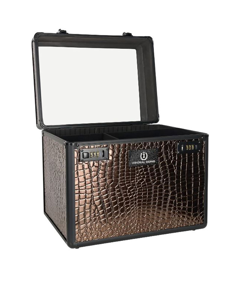 Boîte de toilette marron imitación cocodrilo pour el soin et aseo de los chevaux de 38x28x32 cm IRHShiny - Imperial Riding